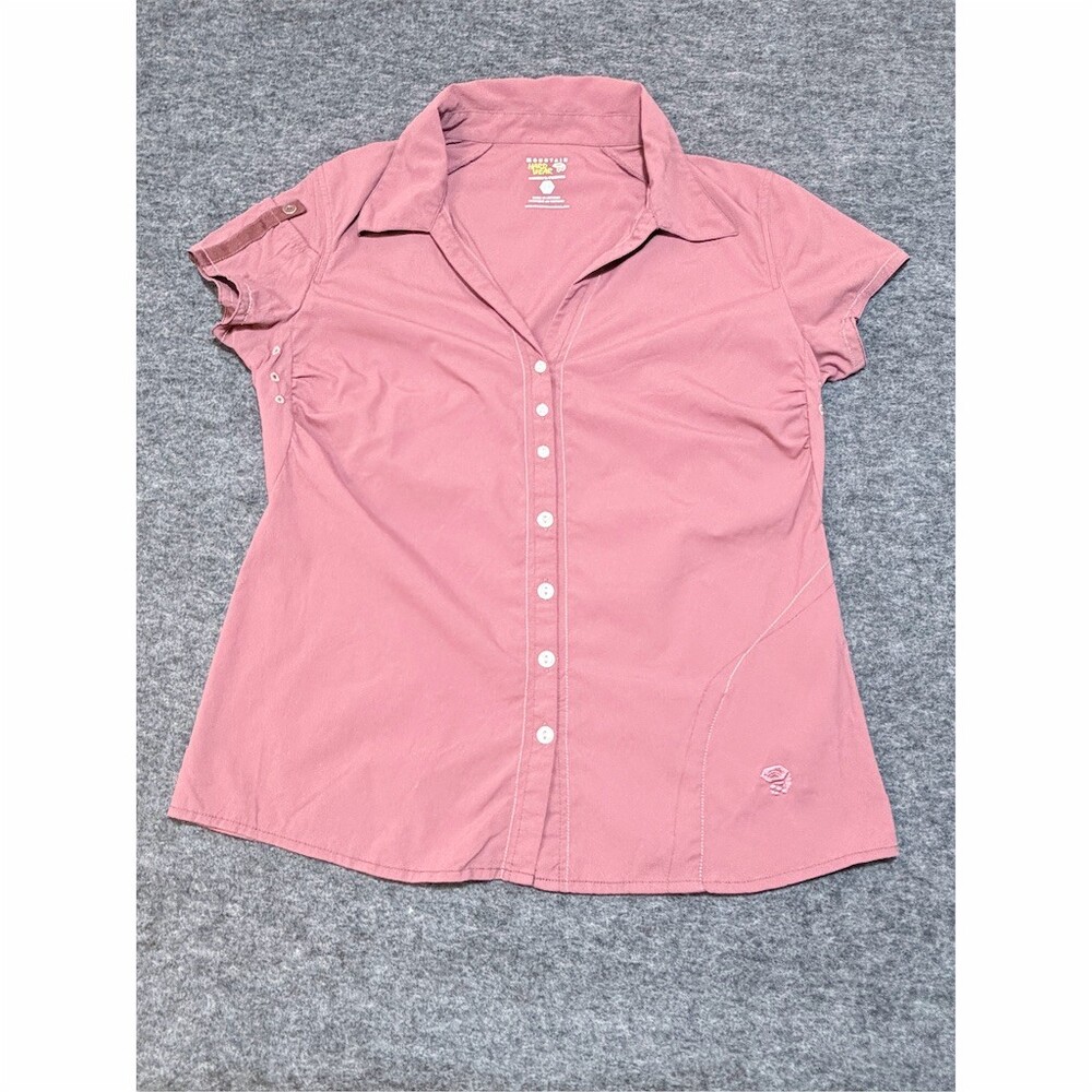 Mountain Hardwear Button-Up Shirt Womens Size 8 Dusty Rose Pink Short